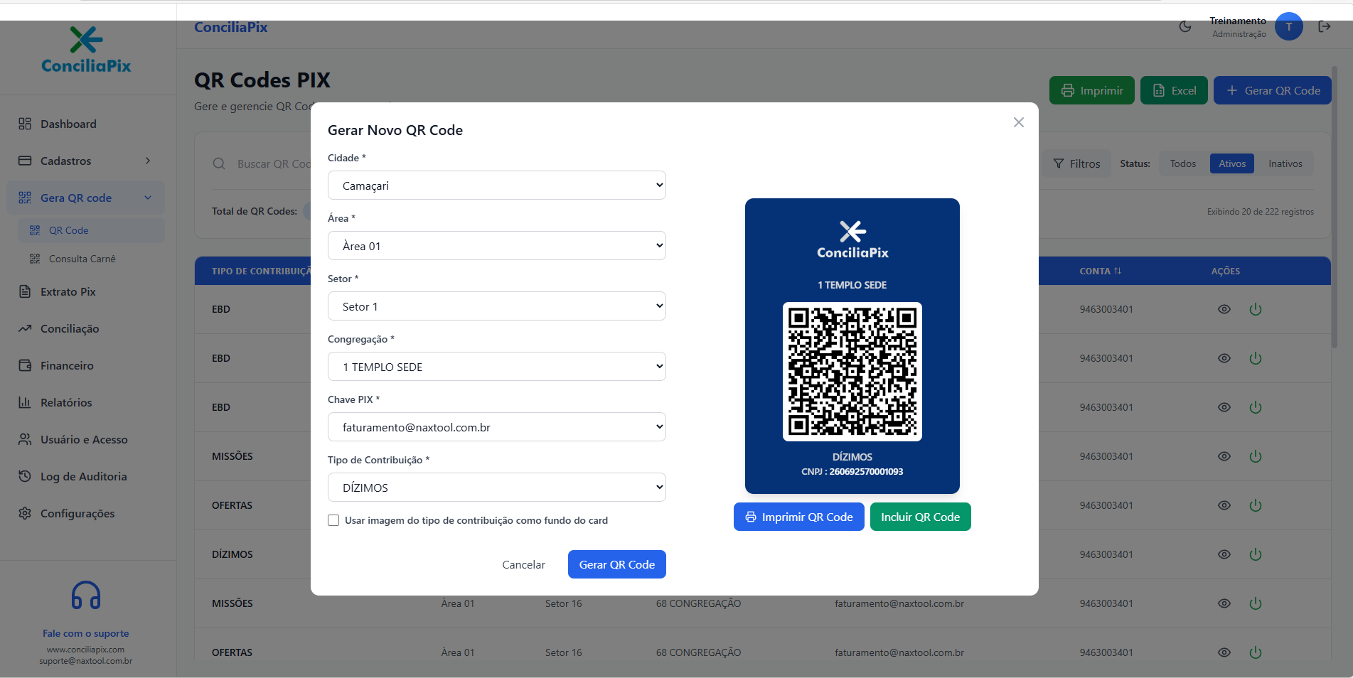 Geração de QR Codes